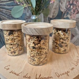 Eulenschnitt Vorratsglas mit Laib & Seele Granola